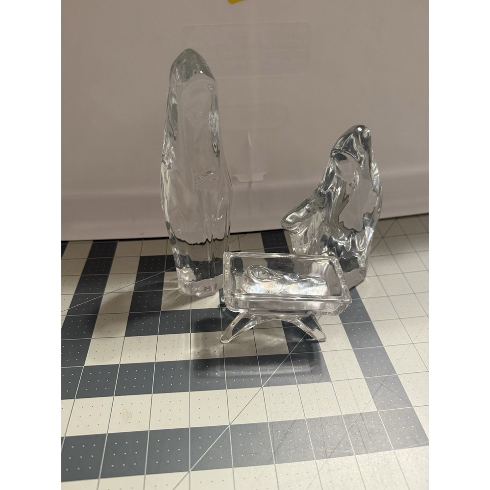 Dansk 4 Piece Crystal Nativity Scene Set